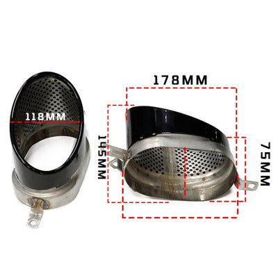 Embouts Echappement RS3 Noir 178mm Audi RS3 RS4 RS6 RS7 - vue de trois-quarts - Becquet Voiture