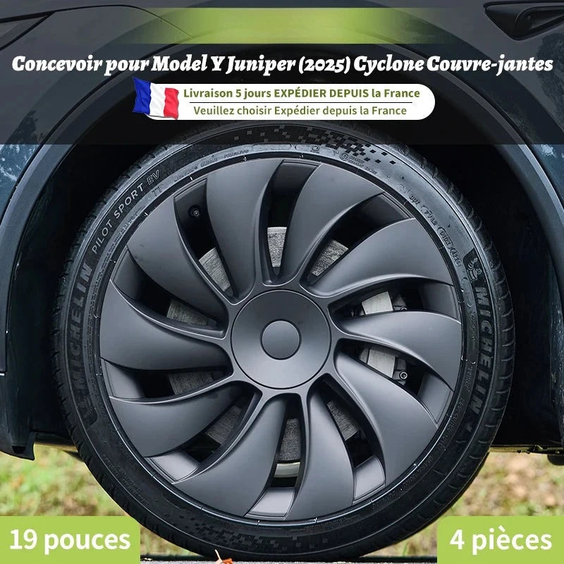 Enjoliveurs 19 Pouces Tesla Model Y Juniper 2025-2026 - vue de face - Becquet Voiture