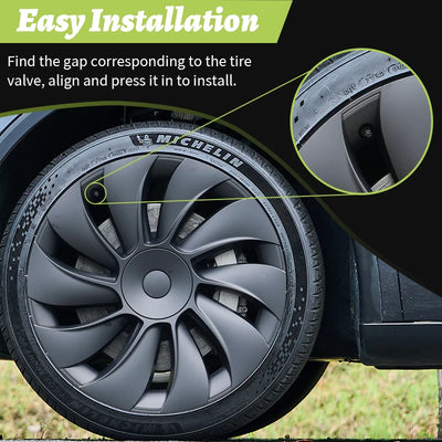 Enjoliveurs 19 Pouces Tesla Model Y Juniper 2025-2026 - vue de trois-quarts - Becquet Voiture