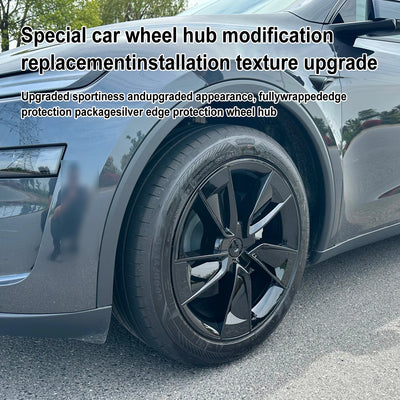 Enjoliveurs 19 Pouces Tesla Model Y Juniper 2025 - installé sur véhicule - Becquet Voiture
