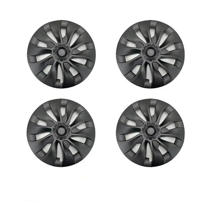 Enjoliveurs Rouges Tesla Model 3 / Y Noir Mat 18 - vue arrière - Becquet Voiture