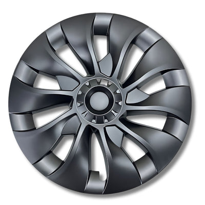 Enjoliveurs Rouges Tesla Model 3 / Y Noir Mat 18 - vue de face - Becquet Voiture