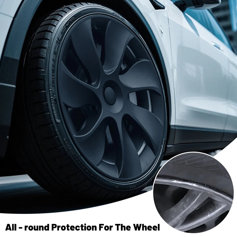 Enjoliveurs Style Cyclone Tesla Model Y 19 Pouces 2020-2024 - installé sur véhicule - Becquet Voiture