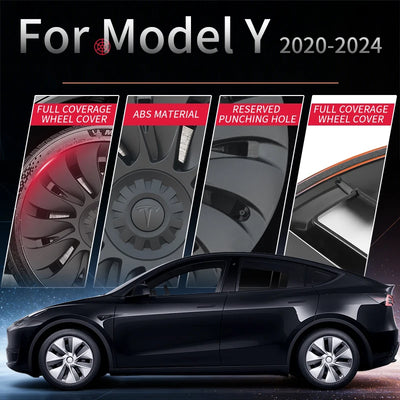 Enjoliveurs Style Storm Tesla Model Y 19 Pouces 2020-2024 - installé sur véhicule - Becquet Voiture