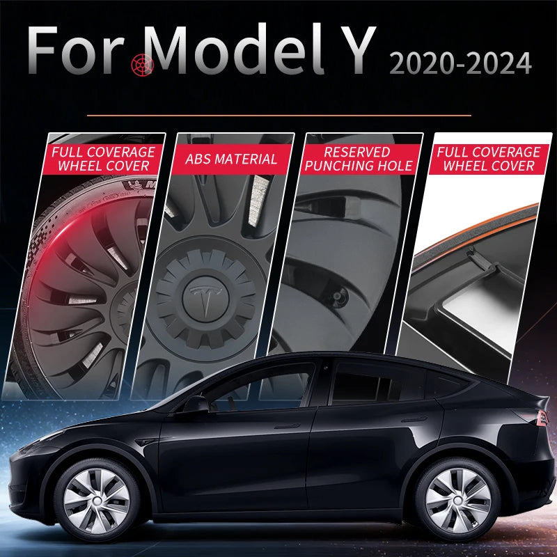 Enjoliveurs Style Storm Tesla Model Y 19 Pouces 2020-2024 - installé sur véhicule - Becquet Voiture