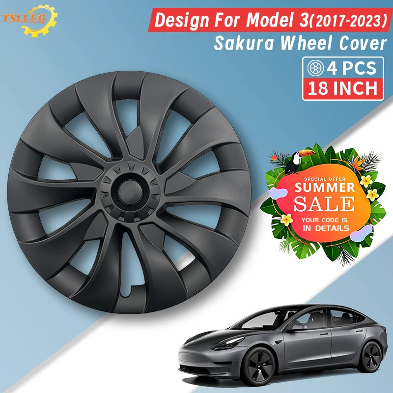 Enjoliveurs Tesla Model 3 18 Pouces 2017-2023 - vue de face - Becquet Voiture