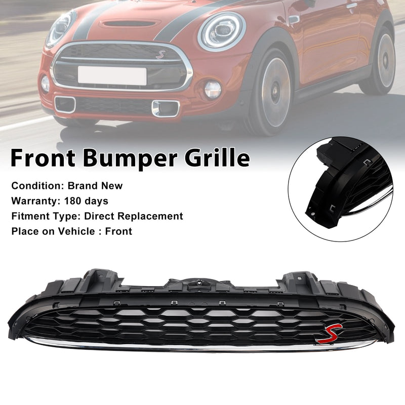 Ensemble Calandre Noire Cache-plaque MINI F55 Cooper S/SD 2014-2021 - vue rapprochée - Becquet Voiture