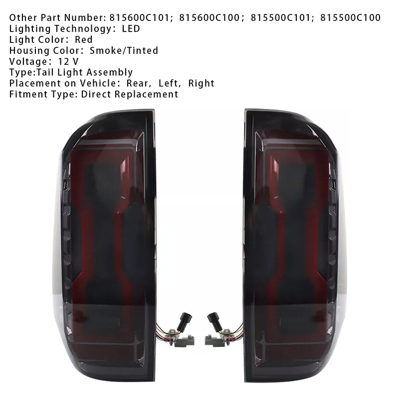 Ensemble de Feux Arrière LED Gauche et Droit pour Toyota Tundra 2014-2020 - installé sur véhicule - Becquet Voiture