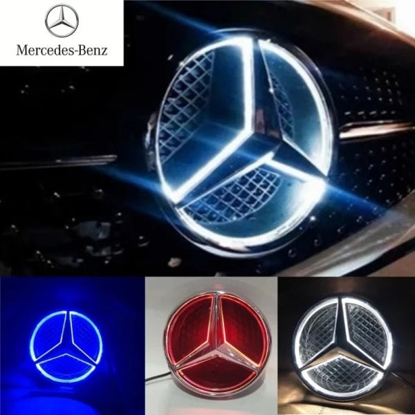 Étoile logo Mercedes lumineux calandre - vue de face - Becquet Voiture