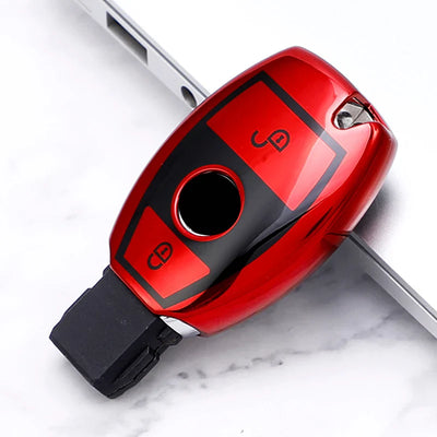 Étui Protection Clé Mercedes Silicone 2 3 Boutons - installé sur véhicule - Becquet Voiture