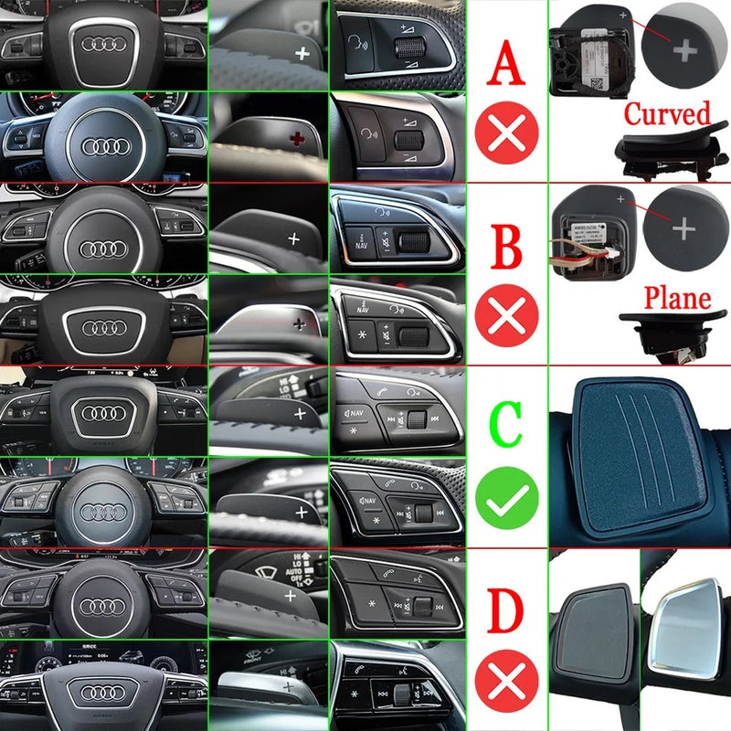 Extension palette au volant Audi A3 A4 A5 S3 S4 S5 TT TTS - détail du montage - Becquet Voiture