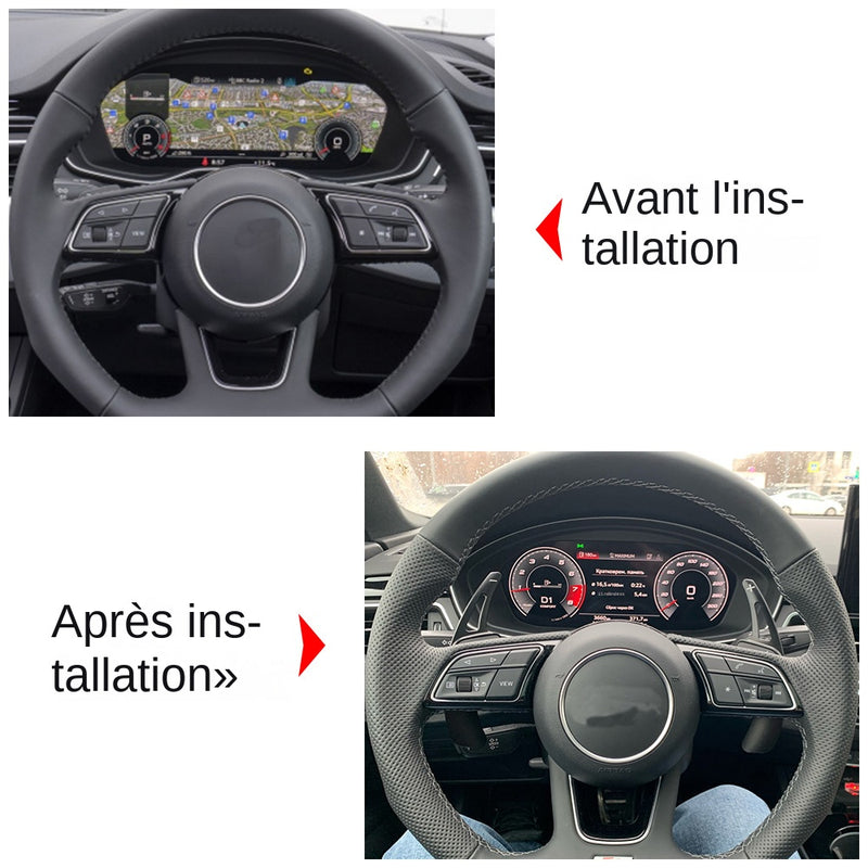 Extension palette au volant Audi A3 A4 A5 S3 S4 S5 TT TTS - installé sur véhicule - Becquet Voiture