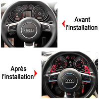 Extension palette au volant Audi aluminium - installé sur véhicule - Becquet Voiture