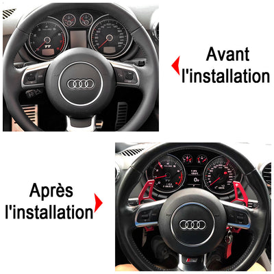 Extension palette au volant Audi aluminium - installé sur véhicule - Becquet Voiture