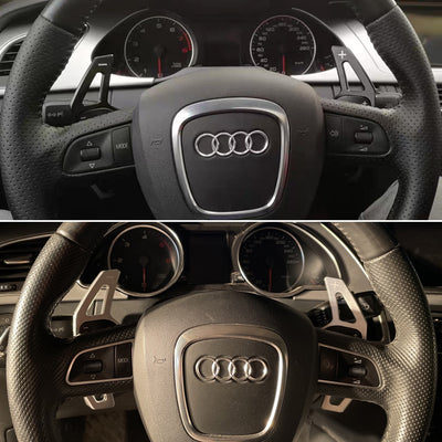 Extension palette au volant Audi aluminium - vue arrière - Becquet Voiture