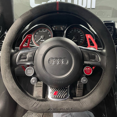 Extension palette au volant Audi aluminium - vue de profil - Becquet Voiture
