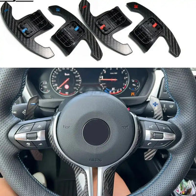 Extension palette au volant carbone BMW Série M Sport - installé sur véhicule - Becquet Voiture