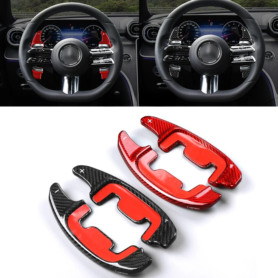 Extension palette au volant carbone Mercedes AMG GT50 GT53 E53 E63 CLS53 (2021-2024) - vue de face - Becquet Voiture