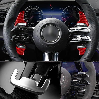 Extension palette au volant carbone Mercedes AMG GT50 GT53 E53 E63 CLS53 (2021-2024) - vue de profil - Becquet Voiture