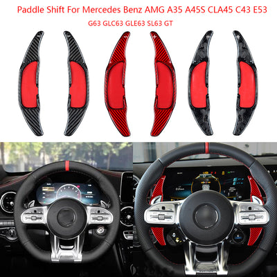 Extension palette au volant Carbone Mercedes Classe A45S - installé sur véhicule - Becquet Voiture