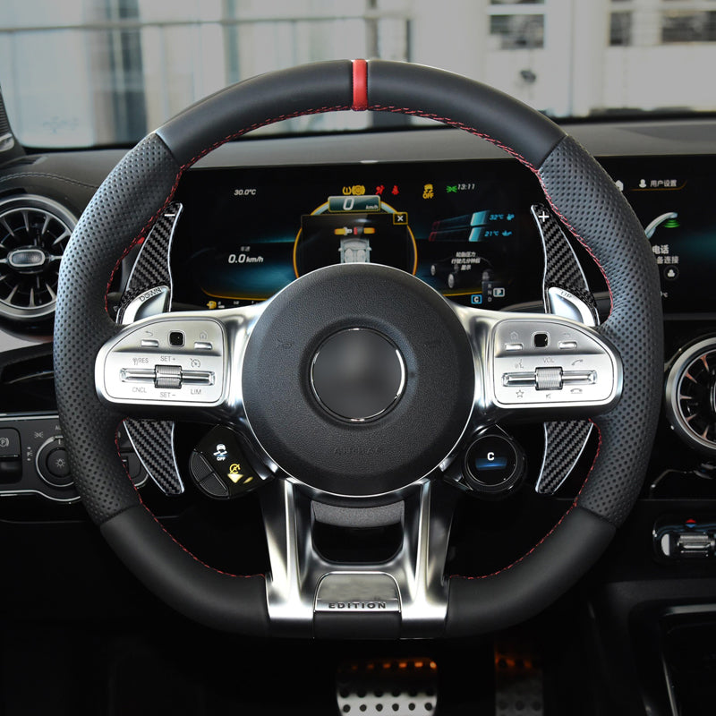 Extension palette au volant Carbone Mercedes Classe A45S - vue arrière - Becquet Voiture