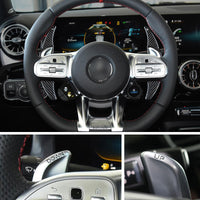 Extension palette au volant Carbone Mercedes Classe A45S - vue de face - Becquet Voiture