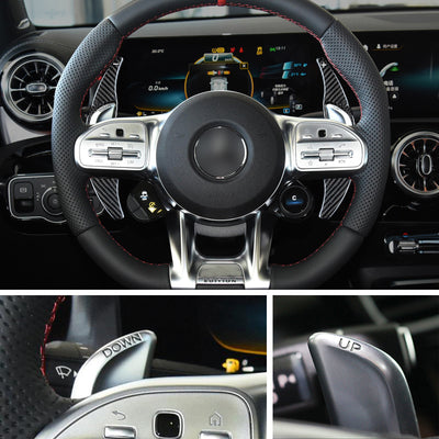 Extension palette au volant Carbone Mercedes Classe A45S - vue de face - Becquet Voiture