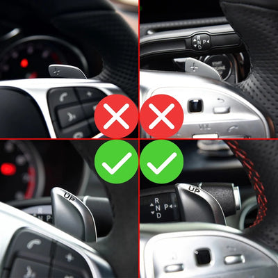 Extension palette au volant Carbone Mercedes Classe A45S W177 - installé sur véhicule - Becquet Voiture