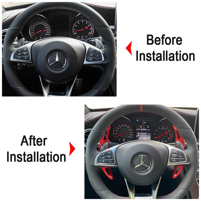 Extension palette au volant Carbone Mercedes Classe A45S W177 - packshot studio - Becquet Voiture