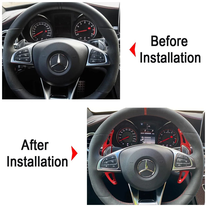 Extension palette au volant Carbone Mercedes Classe A45S W177 - packshot studio - Becquet Voiture