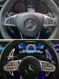 Extension palette au volant Carbone Mercedes Classe A45S W177 - vue arrière - Becquet Voiture