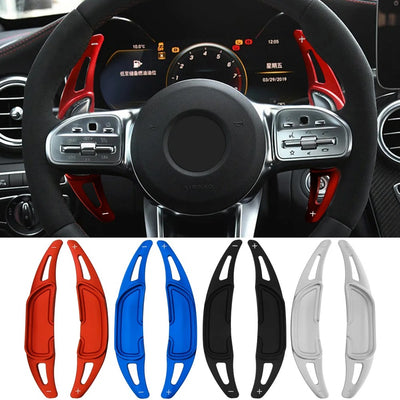 Extension palette au volant Carbone Mercedes Classe A45S W177 - vue de face - Becquet Voiture