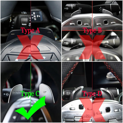 Extension palette au volant Mercedes AMG avant 2014 - vue de profil - Becquet Voiture