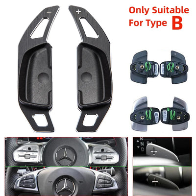 Extensions de Palettes au Volant Mercedes Classe A W177 Classe C W205 - vue rapprochée - Becquet Voiture