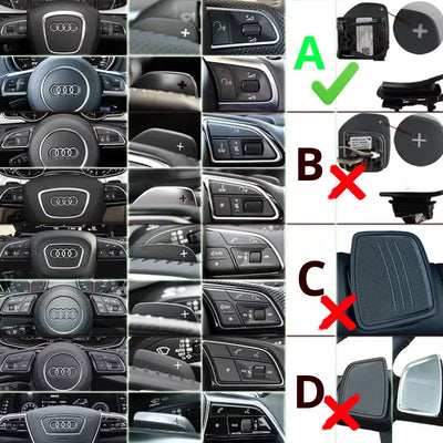Extensions Palettes Aluminium Volant Audi B8 Noir - en situation - Becquet Voiture