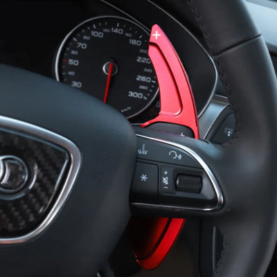 Extensions Palettes Aluminium Volant Audi B8 Noir - installé sur véhicule - Becquet Voiture