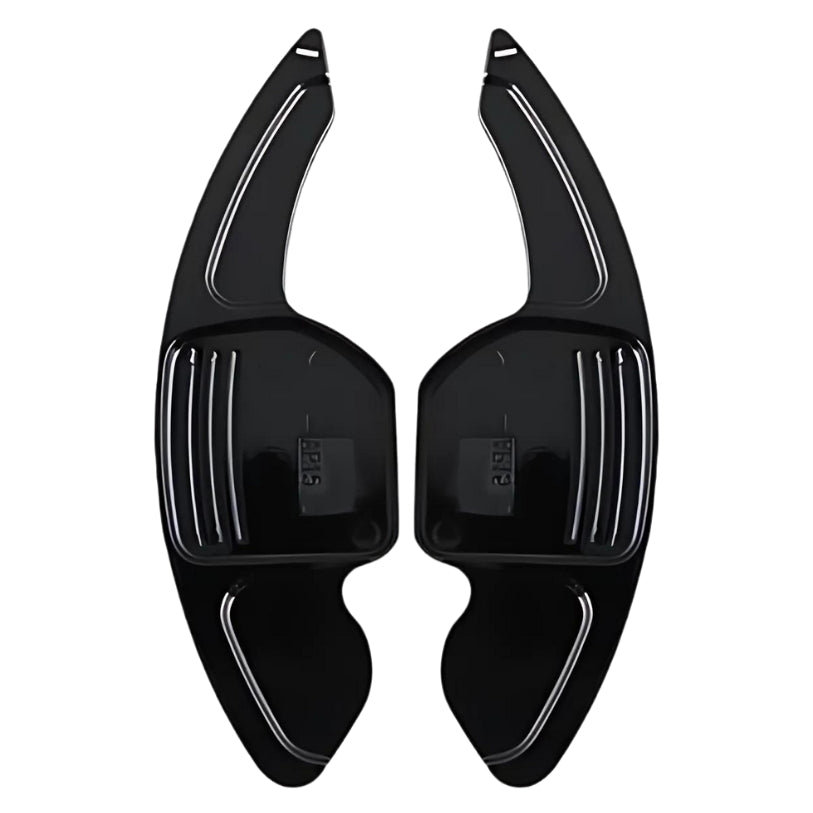 Extensions Palettes Aluminium Volant Audi B8 Noir - vue de face - Becquet Voiture