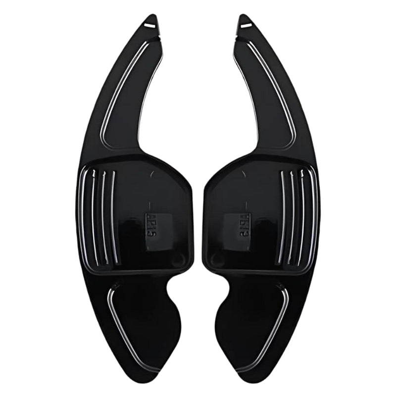 Extensions Palettes Aluminium Volant Audi B8 Noir - vue de face - Becquet Voiture