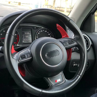 Extensions Palettes Aluminium Volant Audi B8 Noir - vue de profil - Becquet Voiture
