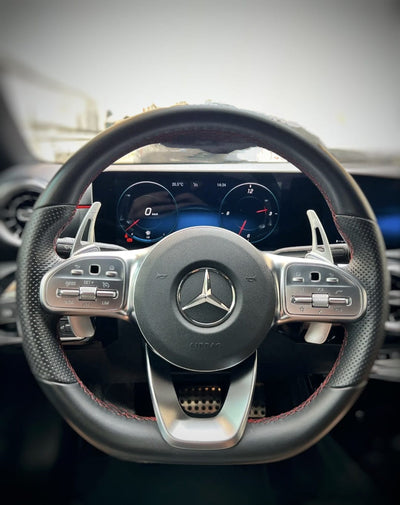 Extensions Palettes Au Volant Mercedes-Benz Classe A W177 CLA C118 - vue de face - Becquet Voiture