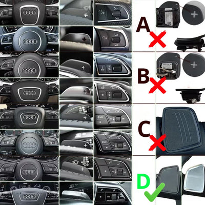 Extensions Palettes Audi Type D Aluminium - vue de trois-quarts - Becquet Voiture