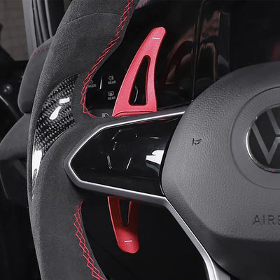 Extensions Palettes Volant Aluminium VW Golf 8 GTI R - vue de dessus - Becquet Voiture