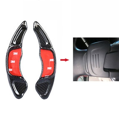 Extensions Palettes Volant Carbone VW Golf 6 7 CC Scirocco - installé sur véhicule - Becquet Voiture