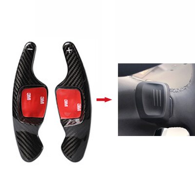 Extensions Palettes Volant Carbone VW Golf 6 7 CC Scirocco - vue de trois-quarts - Becquet Voiture