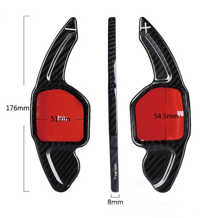 Extensions Palettes Volant SEAT Ibiza 6F 2015-2020 Carbone - vue de profil - Becquet Voiture