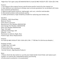 Feu Arrière Droit LED Audi Q5 MK2 Restylée 2021-2024 5 Broches - vue de profil 2 - Becquet Voiture