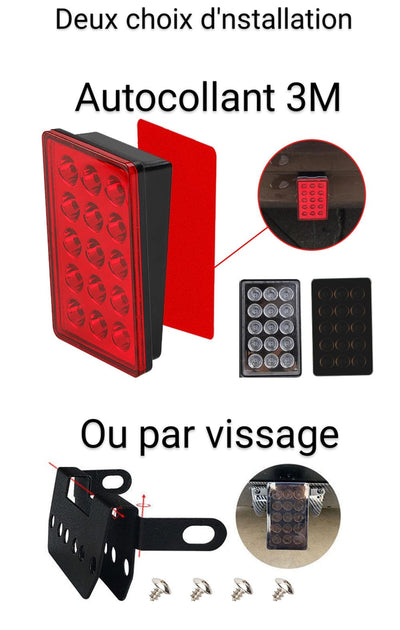 Feu arrière F1 LED universel - détail du montage - Becquet Voiture