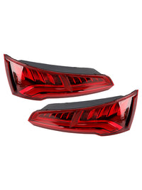 Left and right LED taillights Audi Q5 MK2 2017-2020 - rear view - Becquet Voiture