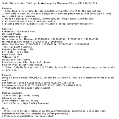 Feu arrière intérieur gauche à LED Mercedes Classe E W212 - en situation - Becquet Voiture
