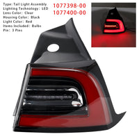 Feu Arrière LED Droit 3 Broches Tesla Model 3 Y - vue de face - Becquet Voiture